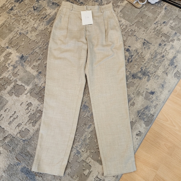 NWT Ellie Mae Studios Linen Silk Wool Keane Oatmeal Cream Pants Size 2 - Picture 8 of 16